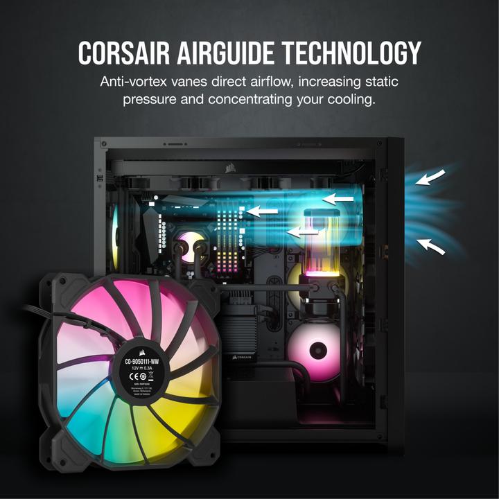 Actual product image Corsair SP140 RGB Elite Dual Node C (140 mm, 2 x)