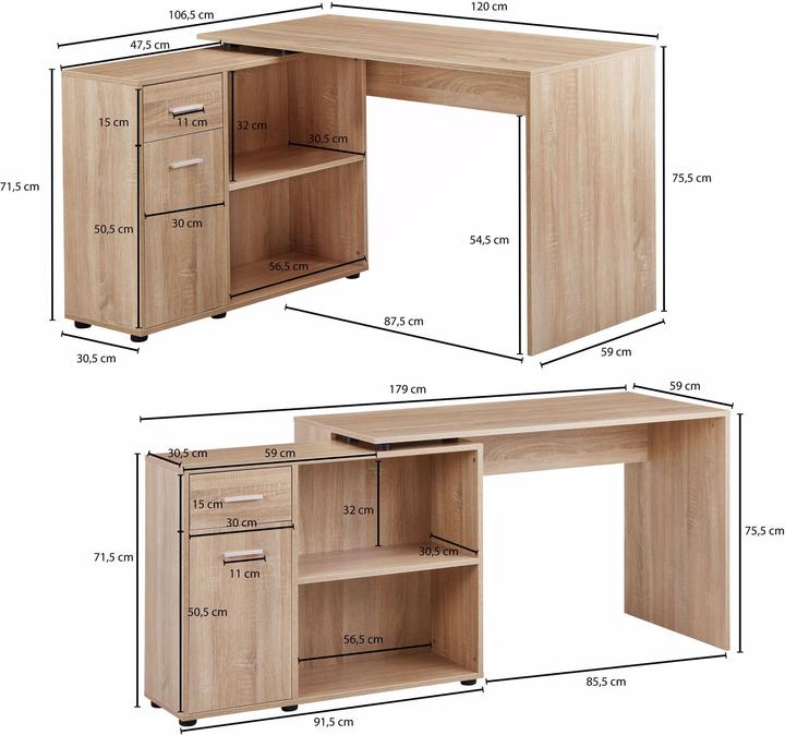 Actual product image Wohnling Corner desk (120 x 107 x 75 cm)