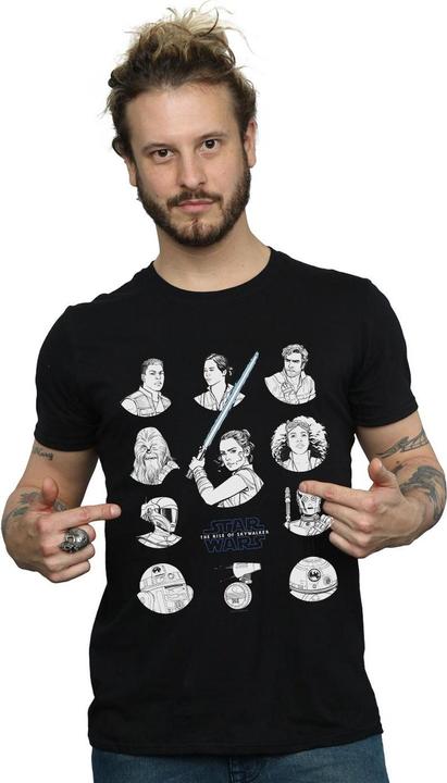 Immagine prodotto Star Wars The Rise Of Skywalker Resistance Charcter Line Up Mono Maglietta Uomo (XXL)
