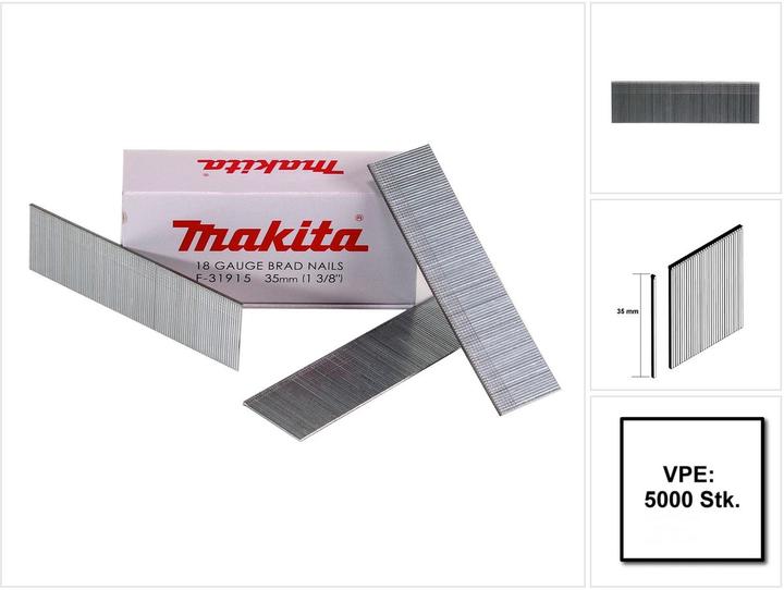 Actual product image Makita Upset head nail Brads 35 mm 5000 pieces galvanized ( F-31915 ) for nailer DBN500/AF50