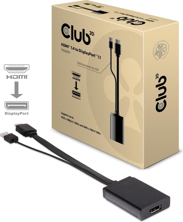 Actual product image Club 3D HDMI 1.4 to DisplayPort 1.1 adapter (DP, 31 cm)