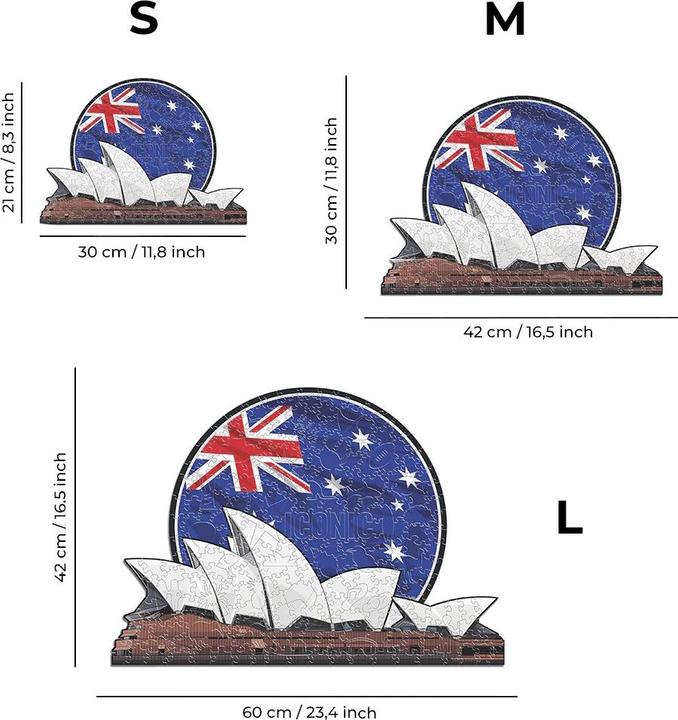 Immagine prodotto Iconic Teatro dell'Opera di Sydney - Monumento Puzzle in Legno Taglia M (270 Pezzi) (270 pezzi)