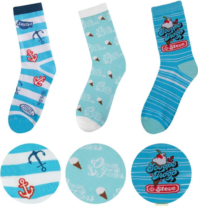 Cinereplicas Stranger Things: Scoops Ahoy Socken (3 Paare (3er Pack, 40)
