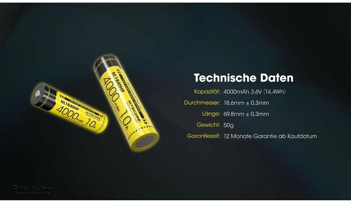 Actual product image Nitecore NL1840HP (1 pcs., 18650, 4000 mAh)