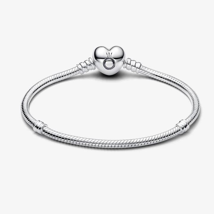 Actual product image Pandora Bracelet with heart clasp (19 cm, Silver)
