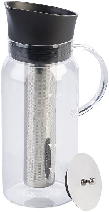 Produktbild Rosenstein & Söhne Cold-Brew-Kaffeebereiter aus Glas, mit Edelstahlfilter (1.20 l)