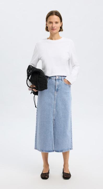Produktbild Selected Femme Hellblauer Midi Jeansrock (36)