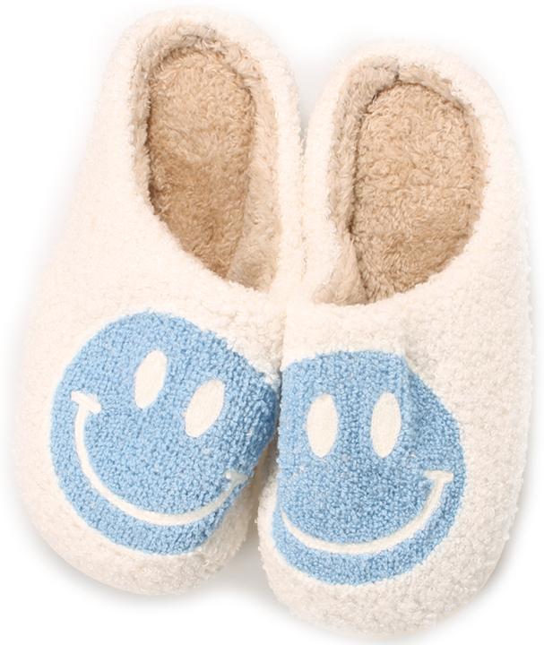 Produktbild PhoneLook Kuschelig warme Winterpantoffeln Smiley Grösse 38-40 /blau (37)