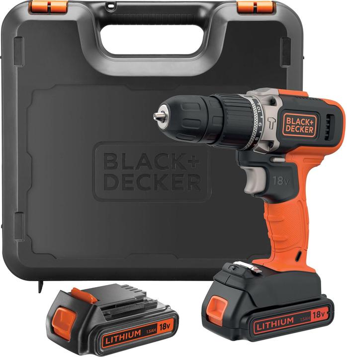 Actual product image Black & Decker Black+Decker BCD003C2KQW Impact drill 18V incl. case (Rechargeable battery operated)