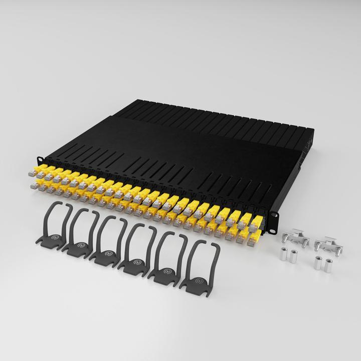 Actual product image PATCHBOX one / 8RU / Cat 6A, UTP, 0.8 m, yellow (U/UTP, CAT6a, 0.80 m)