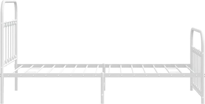 Produktbild VidaXL Bettgestell mit Kopf- und Fussteil Metall Weiss 120x200 (120 x 200 cm)