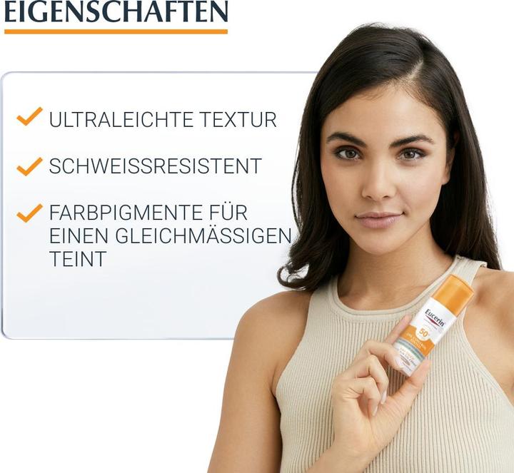 Produktbild Eucerin SUN Face Oil Control Gel-Creme Tinted Mittel LSF 50+ (Sonnencreme Gesicht, SPF 50+, 50 ml, 97.24 g)