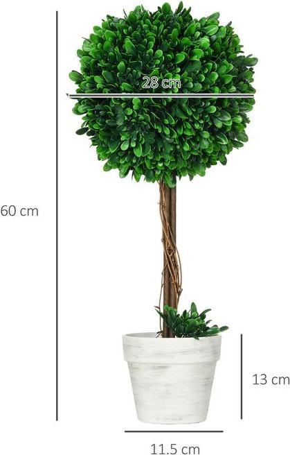 Produktbild Swisshandel24 Künstliche Pflanzen, 2er-Set UV-beständige Kunstpflanze, 60 cm Buchsbäume, Zimmerpflanze im Blumento (60 cm)