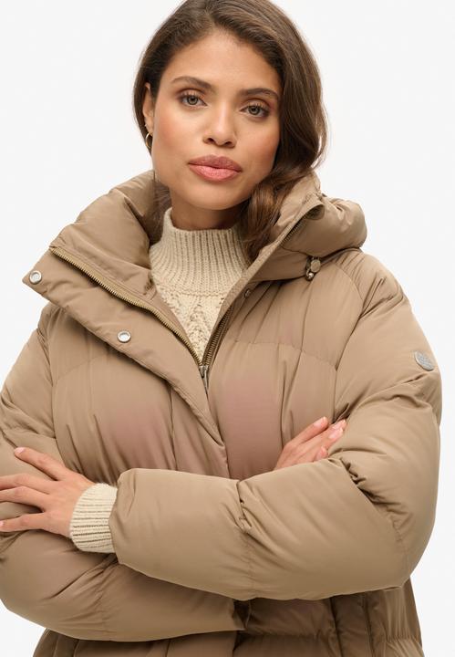 Actual product image Superdry LONGLINE HOODED PUFFER JACKET Dames Jas - Maat XL (16)