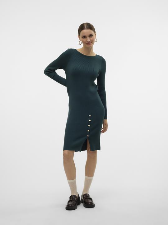 Actual product image Vero Moda VMABA BUTTON LS BOATNECK DRESS GA EXC Knit Dress (XS)