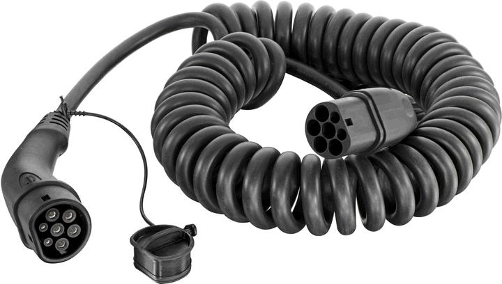 E-car spiral charging cable (Type 2, 22 kW, 32 A, 5 m)
