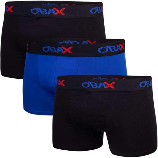 Produktbild Obax Herren-Boxer-Unterwäsche 3p Schwarz/Blau L (L)