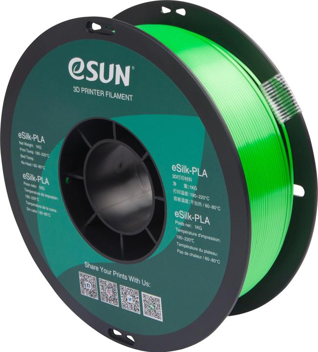 Productafbeelding eSUN EPLA-SILK 1,75mm GROEN 1kg 3D FILAMENT (PLA, 1.75 mm, 1000 g, Groen)