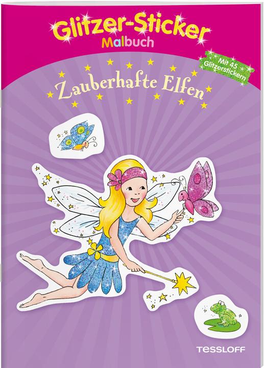 Actual product image Tessloff Glitter sticker coloring book magical elves