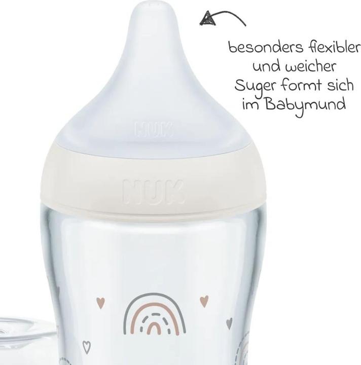 Actual product image NUK Babyflaschen Glas-Flasche 3er Pack Perfect Match 230 ml (230 ml)