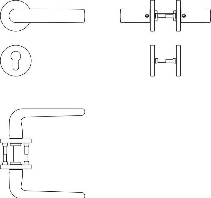 Image du produit FSB Garniture à rosette 12 1070 Acier inoxydable F69 rond PZ DIN gauche / droite Boule D/K (Garniture de porte)
