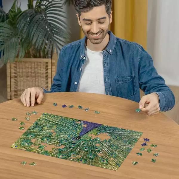 Actual product image Ravensburger Puzzle 12001332, Colourful Animals - Peacock - 500 piece puzzle for adults and children (500 pieces)