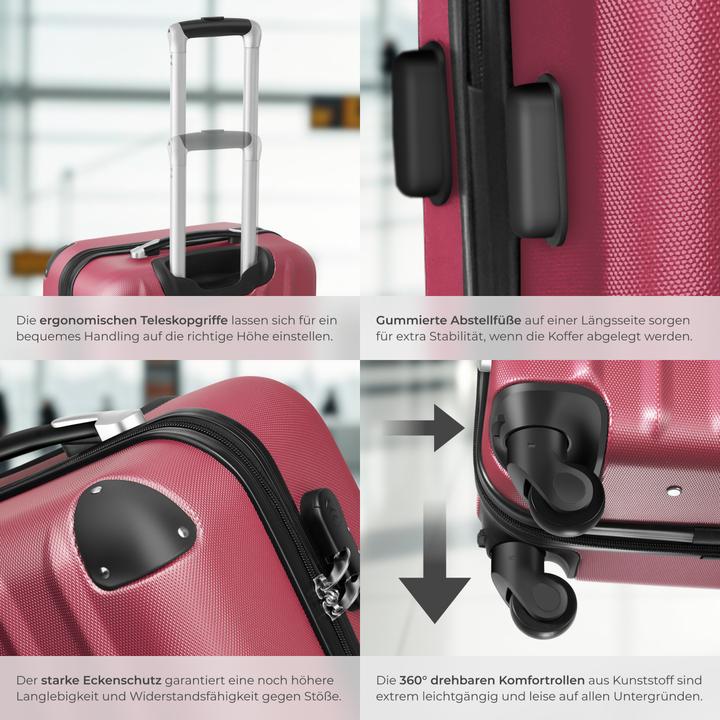 Immagine prodotto tectake Set di valigie rigide (95 l, M (50 - 90l), L (90 - 115l))
