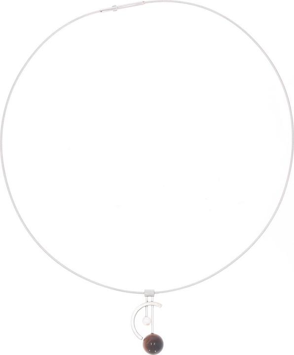 Immagine prodotto Xen Collana Atelier con occhio di tigre e perla d'acqua dolce 42 cm (Acciaio inossidabile, 42 cm)