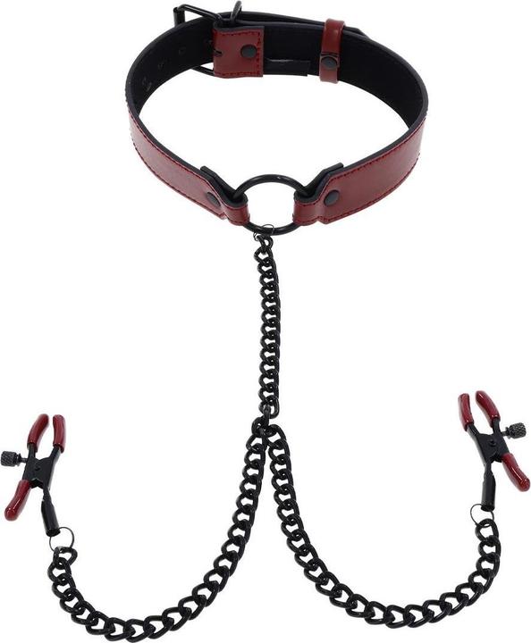 Productafbeelding Sportsheets - Saffraanhalsband met tepelklemmen