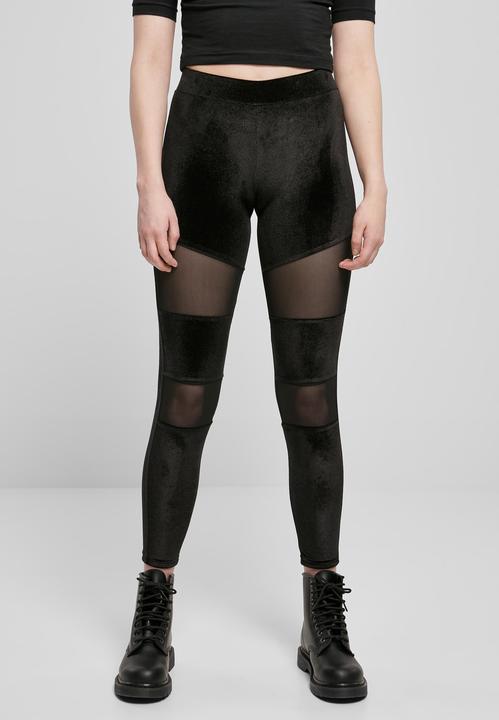 Actual product image Urban Classics Ladies Velvet Tech Mesh Leggings (M)