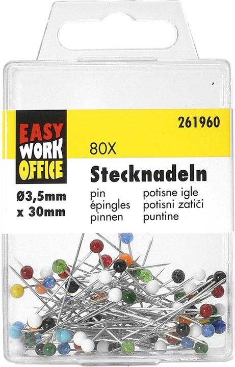Easy Work 80 Stecknadeln farblich sort.