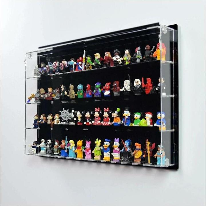 Immagine prodotto iDisplayit Displayda parete in acrilico per 60 minifigure LEGO® (con sfondo nero)