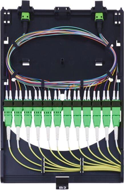 BlueOptics HD MPO Kassette 12x LC Duplex APC 1x MPO 24 Kerne Singlemode A