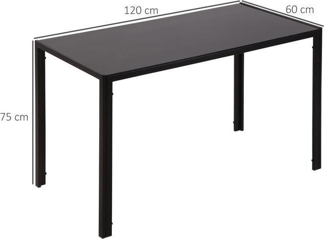 Immagine prodotto Swisshandel24 Esstisch Küchentisch grosser Tisch, modernes Design, 120cmx60cmx75cm, Schwarz (120 x 60 x 75 cm)