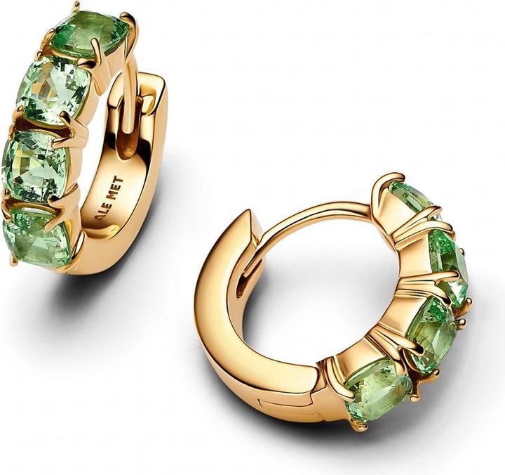 Image du produit Pandora Boucles d'oreilles créoles vertes (Plaqué or, Métal)