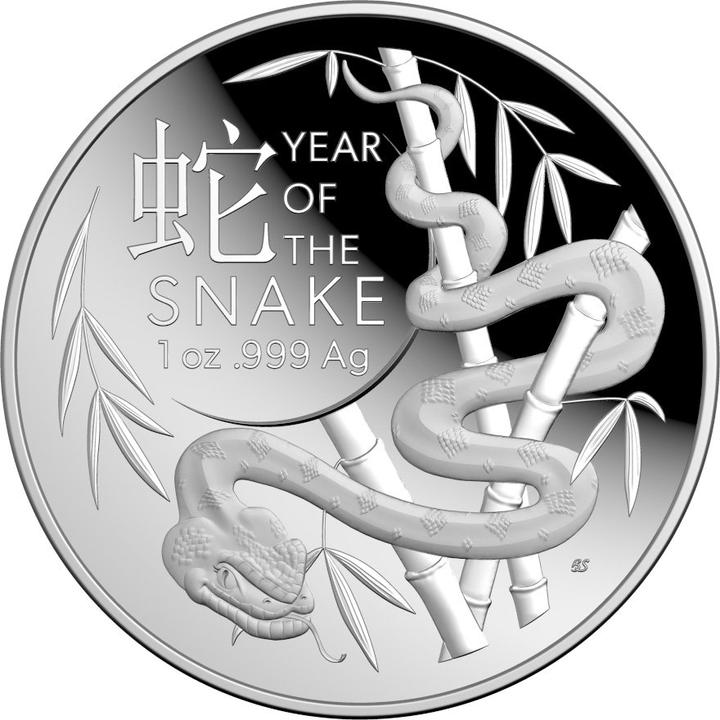 Produktbild Royal Australian Mint Silber Lunar Schlange 1 oz PP gewölbte Prägung - RAM 2025 (999, 2025)