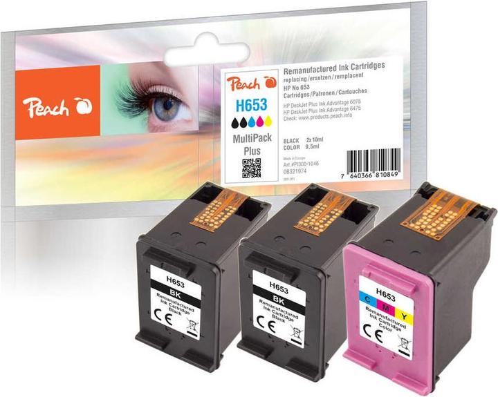 Actual product image Peach Cartridge HP No.653 MultiPack Plus remanufactured