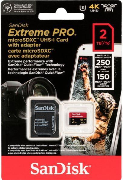 Actual product image SanDisk Extreme PRO UHS-I V30 (2000 GB, microSDXC, U3, UHS-I)
