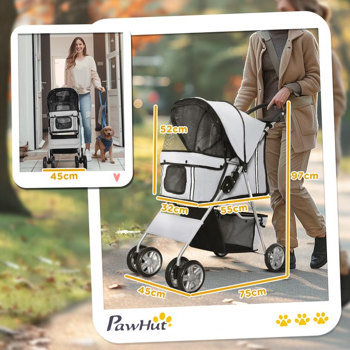 Image du produit PawHut Chariot pour chiens avec grillage (Chien, Pliable)