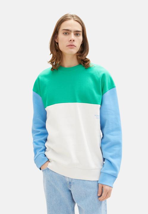 Produktbild Tom Tailor Sweatshirt Pullover ohne Kapuze mit Color-Block (L)