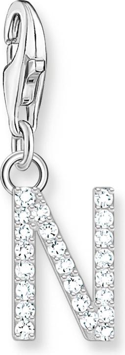Produktbild Thomas Sabo Charm-Anhänger Buchstabe N mit Weissen Steinen Silber (925er Silber)