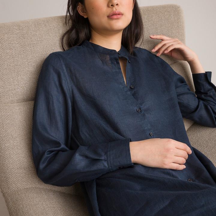 Produktbild La Redoute Collections Langärmeliges Maxikleid aus Leinen (32)