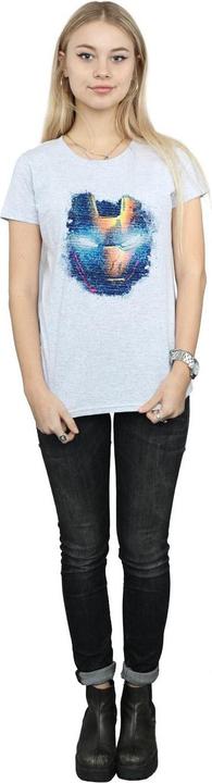 Actual product image Womens/Ladies Iron Man Distressed Head Cotton T-Shirt (XXL)