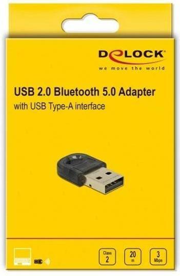Produktbild Delock USB-Bluetooth-Adapter 61012 USB 2.0 - Bluetooth 5.0 (Sender & Empfänger)