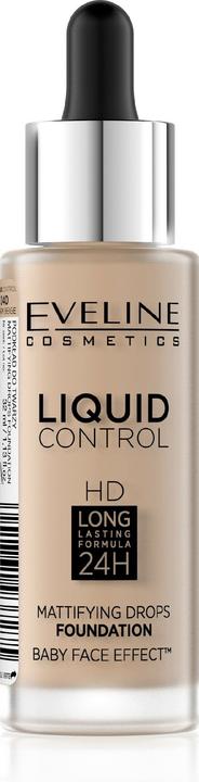 Eveline Liquid Control HD Mattifying Drops Foundation Mattifying Face Primer 040 Warm Beige (040 Warm beige)