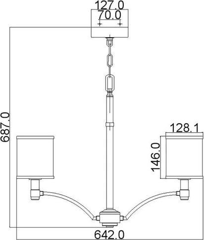 Image du produit Elstead Lighting Prospect Park Lustre E27 5 branches satiné nickel, chrome (64.20 cm)
