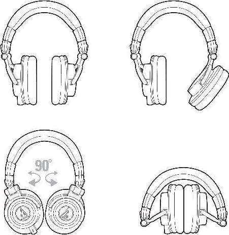 Actual product image Audio-Technica ATH-M50x (No noise cancelling, Cable)