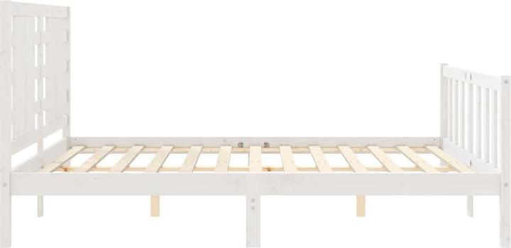 Actual product image VidaXL Massivholzbett mit Kopfteil Weiss 5FT King Size (150 x 200 cm)