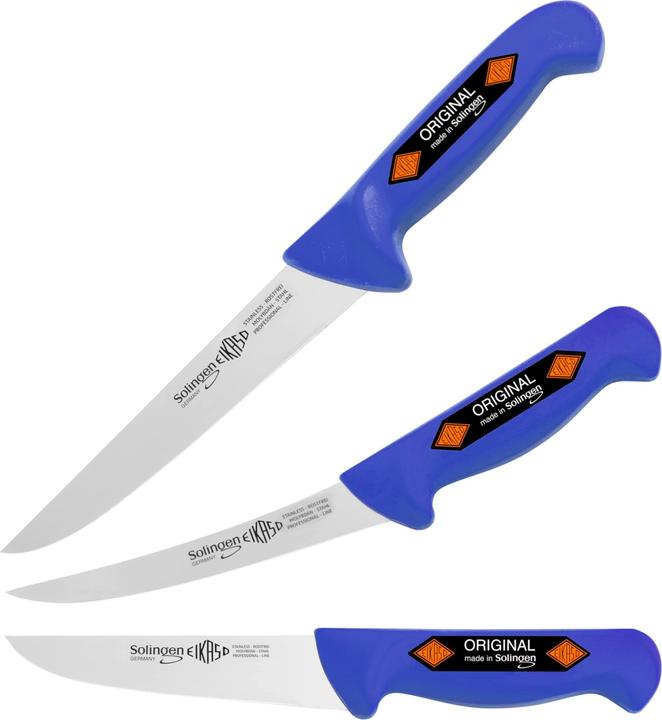 Immagine prodotto Eikaso Solingen Set di coltelli professionali a 3 pezzi 1677B, blu (18 cm)