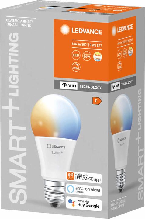 Produktbild Ledvance Smart+ Wifi Classic (E27, 9 W, 806 lm, 1 x, F)